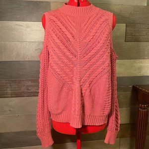 NWT Aeropostale Juniors Pink girls cold shoulder long sleeve sweater, size XL
